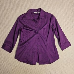 New York and Company Button Down Blouse for Women Size L